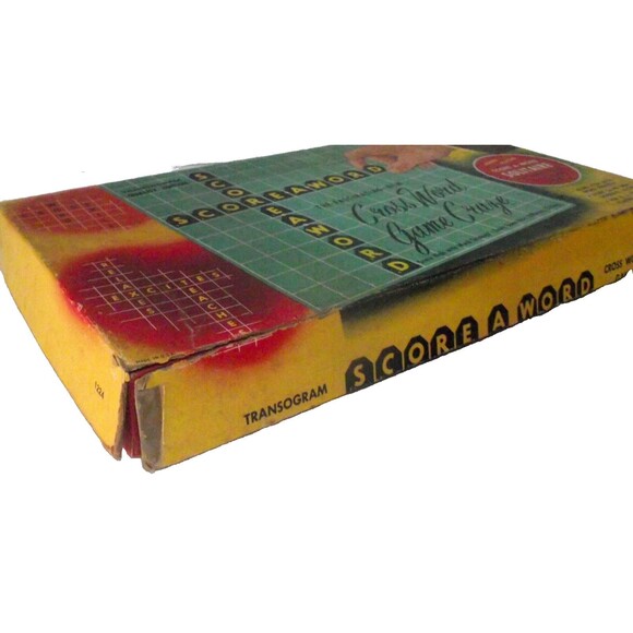 1953 Scoreaword Cross Word Game Letters Craze Transogram Complete Solitaire Vtg - Picture 7 of 7
